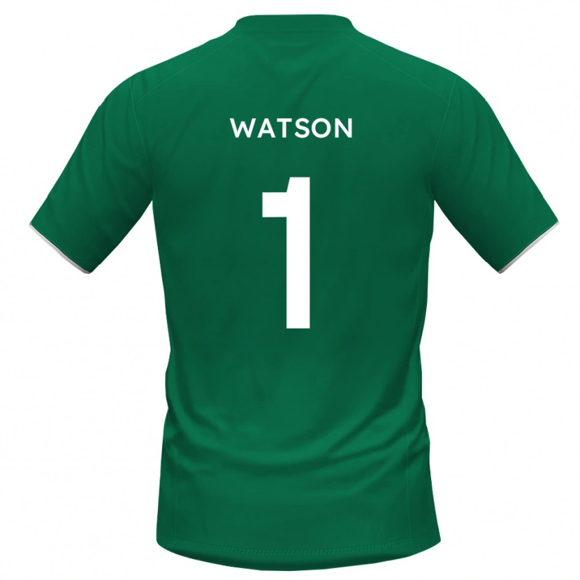 Danxen Niño Camiseta Rory Watson #1 Verde Blanco Portero Equipación 2025/26 La Camisa