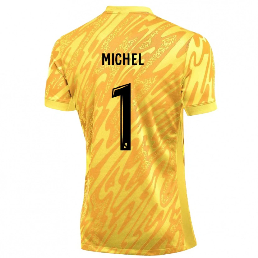 Danxen Niño Camiseta Mathieu Michel #1 Amarillo Naranja Portero Equipación 2025/26 La Camisa