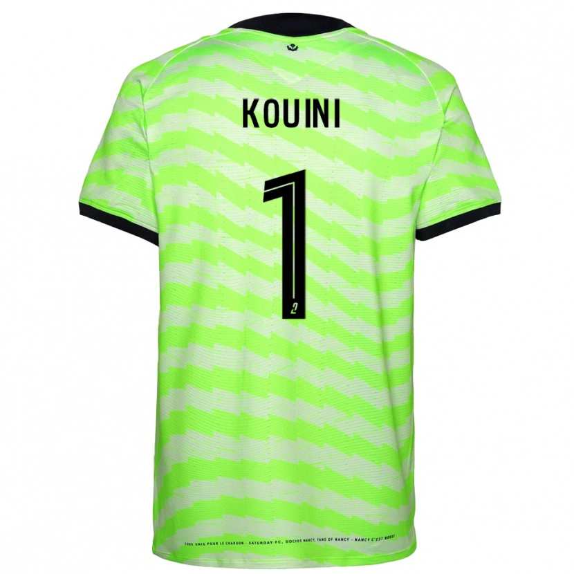 Danxen Niño Camiseta Yanis Kouini #1 Verde Neón Portero Equipación 2025/26 La Camisa