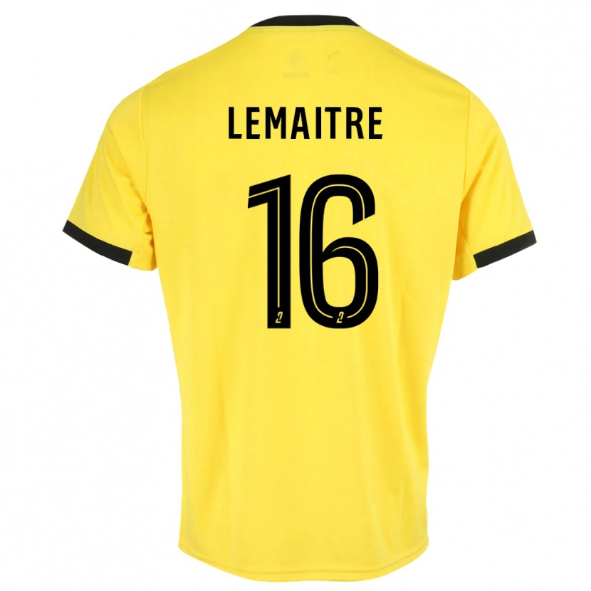 Danxen Niño Camiseta Nicolas Lemaître #16 Negro Amarillo Portero Equipación 2025/26 La Camisa
