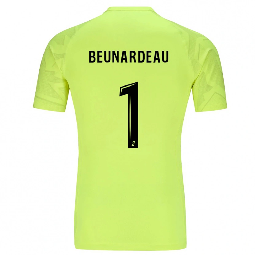 Danxen Niño Camiseta Quentin Beunardeau #1 Verde Neón Portero Equipación 2025/26 La Camisa