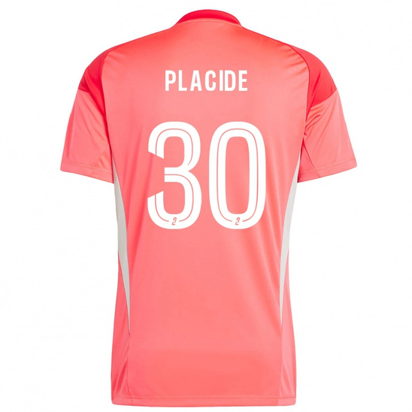Danxen Niño Camiseta Johny Placide #30 Blanco Rojo Naranja Portero Equipación 2025/26 La Camisa