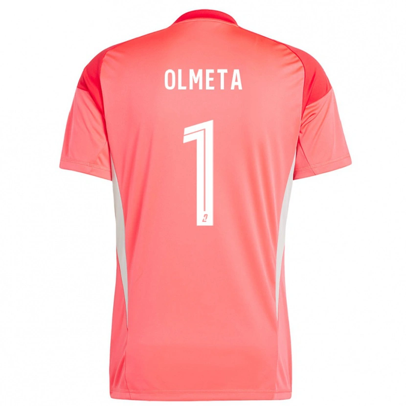 Danxen Niño Camiseta Lisandru Olmeta #1 Blanco Rojo Naranja Portero Equipación 2025/26 La Camisa