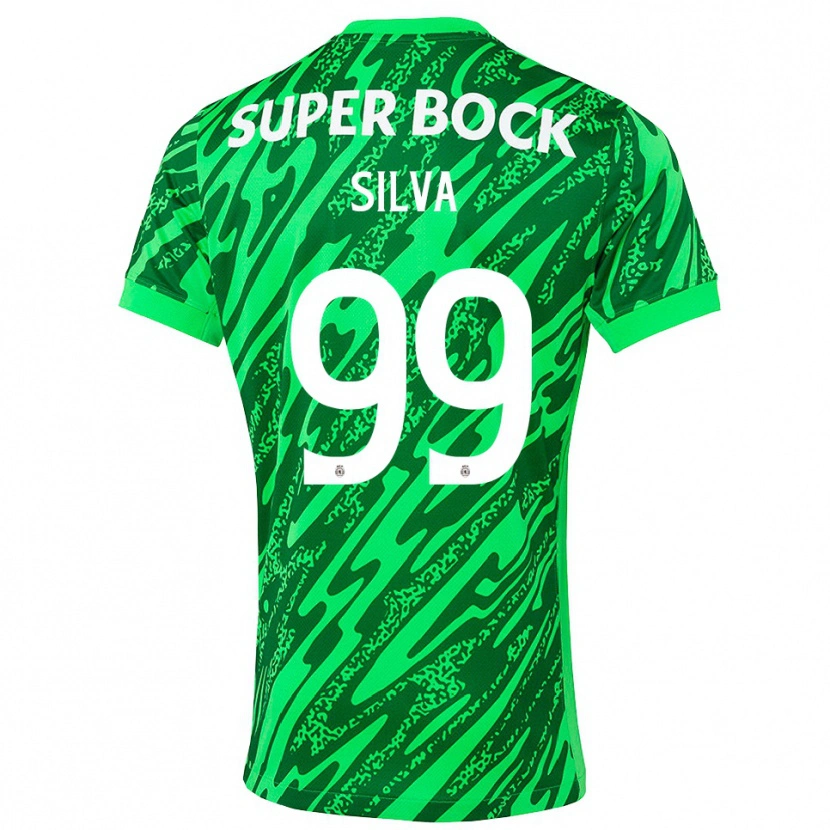 Danxen Niño Camiseta Francisco Silva #99 Verde Blanco Portero Equipación 2025/26 La Camisa