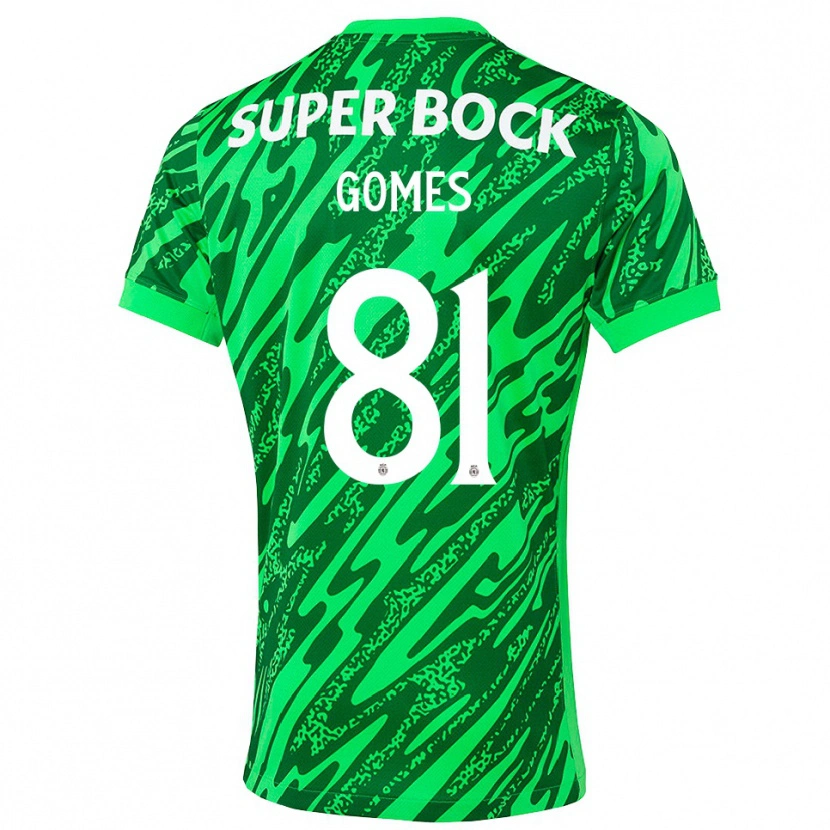 Danxen Niño Camiseta Salvador Gomes #81 Verde Blanco Portero Equipación 2025/26 La Camisa