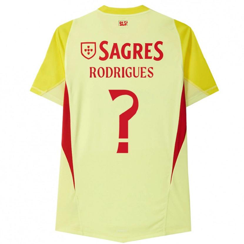 Danxen Niño Camiseta Miguel Rodrigues #0 Amarillo Rojo Portero Equipación 2025/26 La Camisa