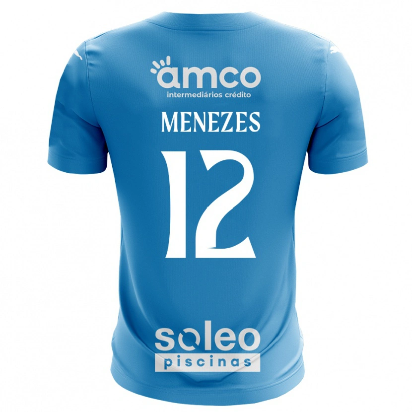 Danxen Niño Camiseta Gabriel Menezes #12 Azul Blanco Portero Equipación 2025/26 La Camisa