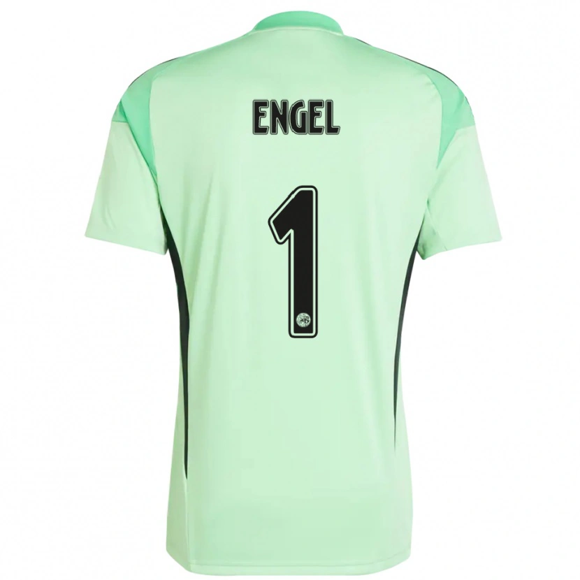 Danxen Niño Camiseta Mark Engel #1 Verde Claro Negro Portero Equipación 2025/26 La Camisa