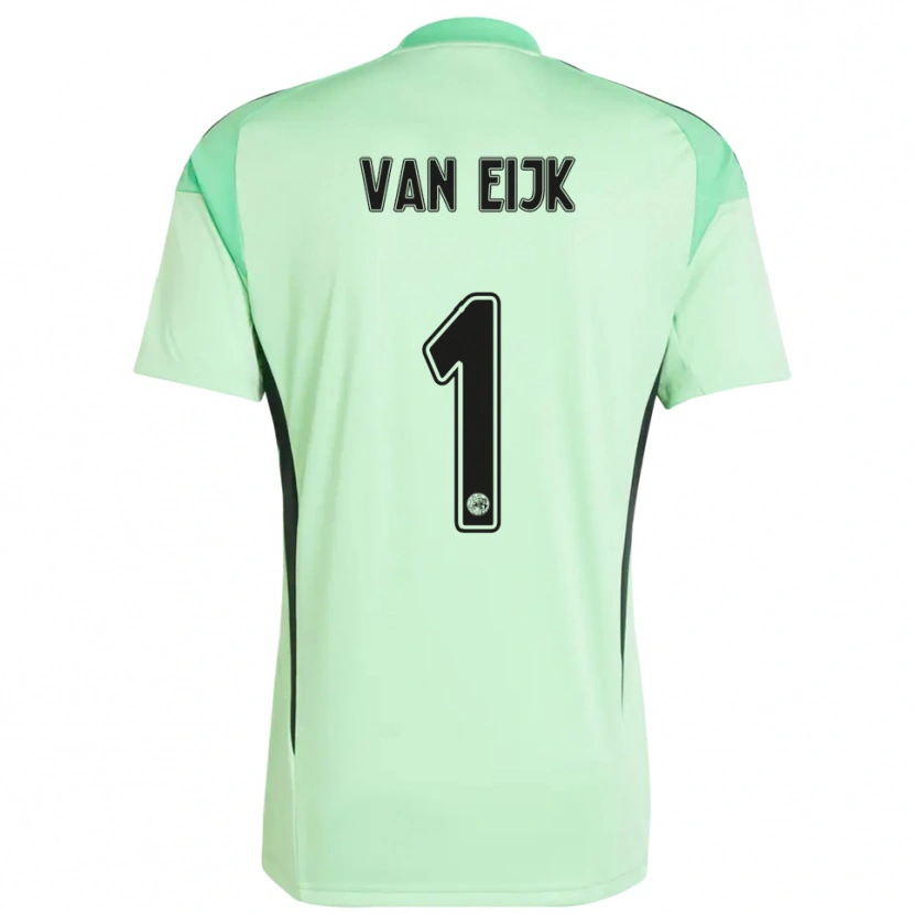 Danxen Niño Camiseta Regina Van Eijk #1 Verde Claro Negro Portero Equipación 2025/26 La Camisa