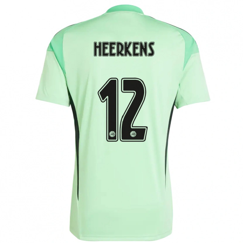 Danxen Niño Camiseta Joeri Heerkens #12 Verde Claro Negro Portero Equipación 2025/26 La Camisa