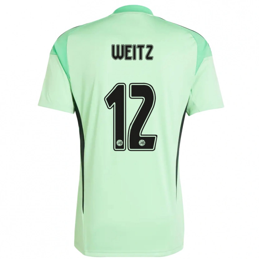 Danxen Niño Camiseta Axel Weitz #12 Verde Claro Negro Portero Equipación 2025/26 La Camisa