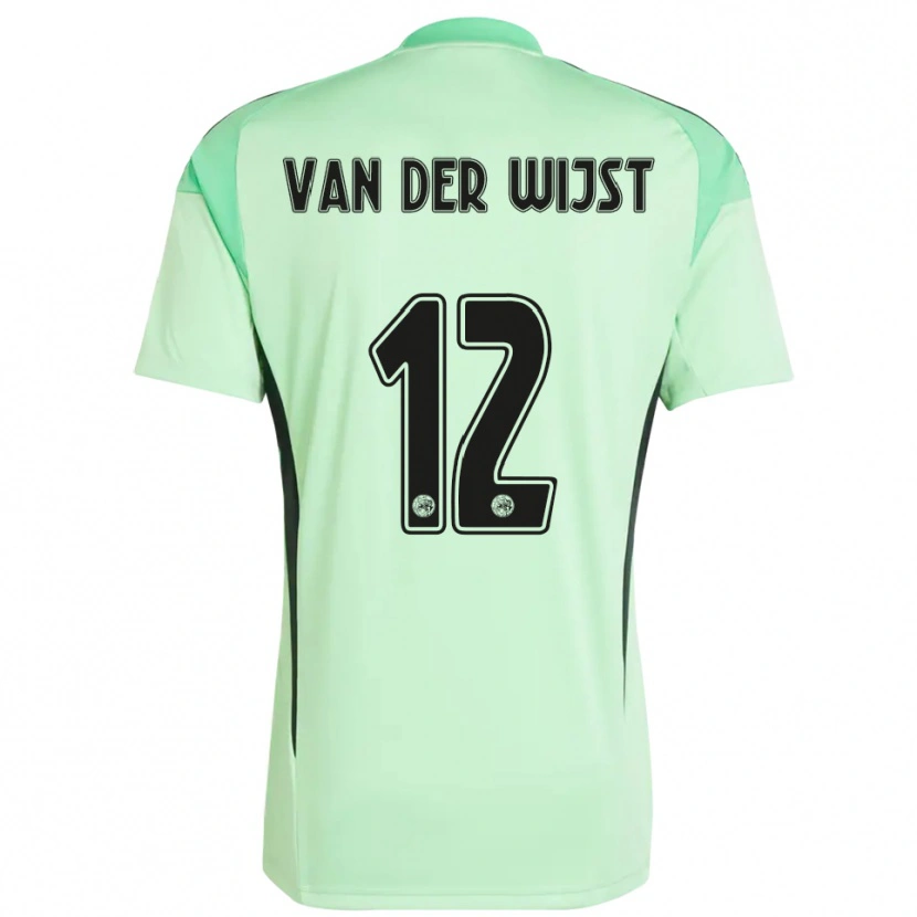 Danxen Niño Camiseta Giovanni van der Wijst #12 Verde Claro Negro Portero Equipación 2025/26 La Camisa