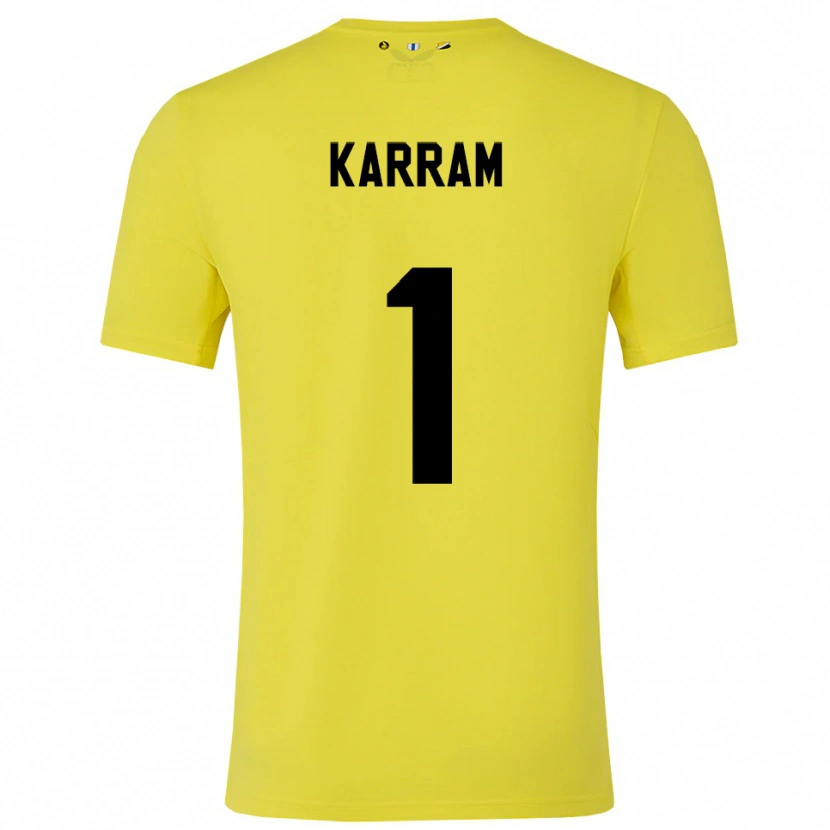 Danxen Niño Camiseta Faris Karram #1 Amarillo Negro Portero Equipación 2025/26 La Camisa