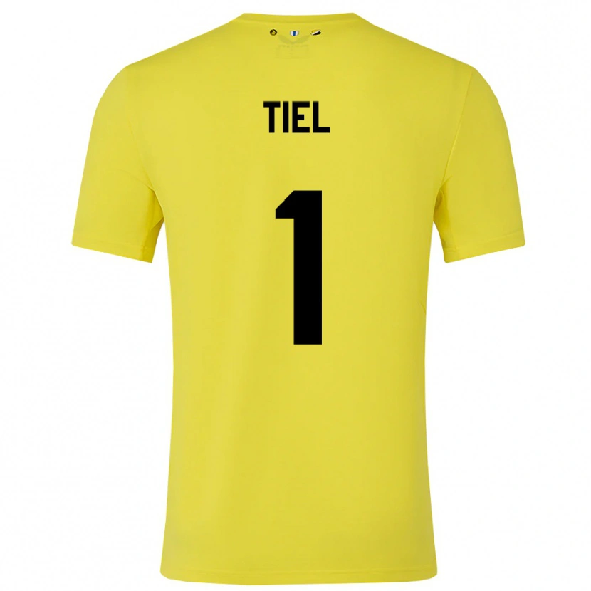 Danxen Niño Camiseta Mick Tiel #1 Amarillo Negro Portero Equipación 2025/26 La Camisa