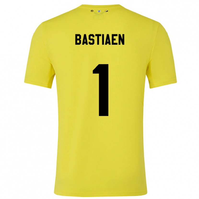 Danxen Niño Camiseta Femke Bastiaen #1 Amarillo Negro Portero Equipación 2025/26 La Camisa