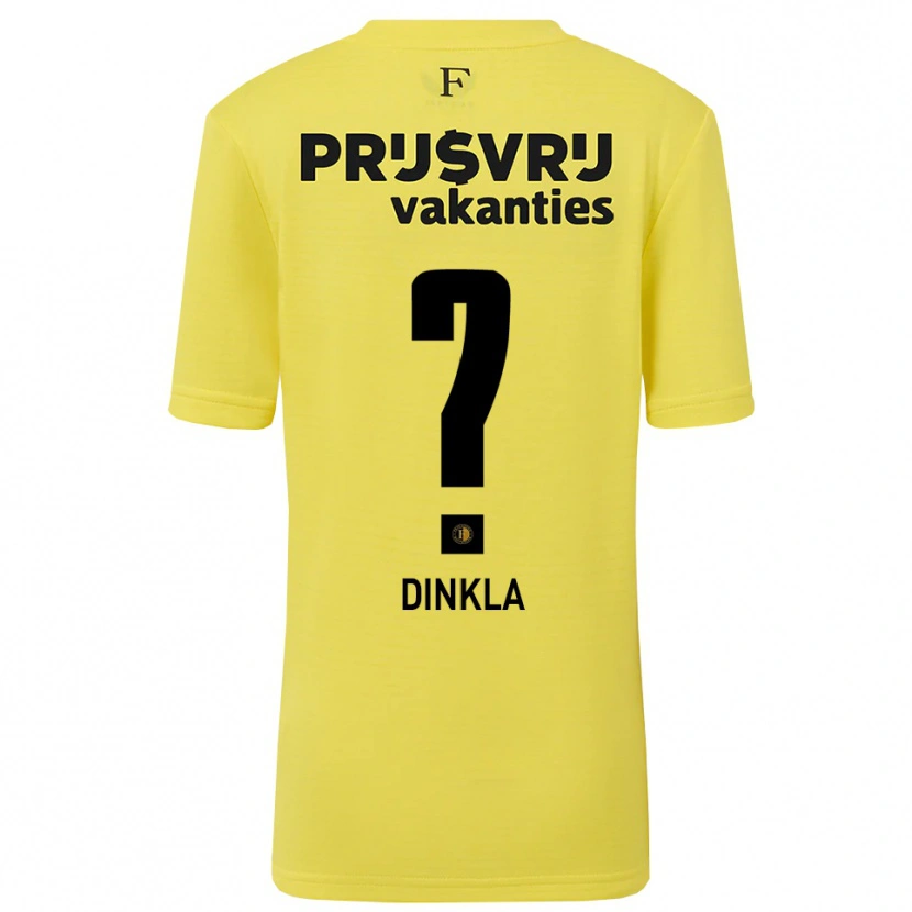 Danxen Niño Camiseta Claire Dinkla #0 Amarillo Negro Portero Equipación 2025/26 La Camisa