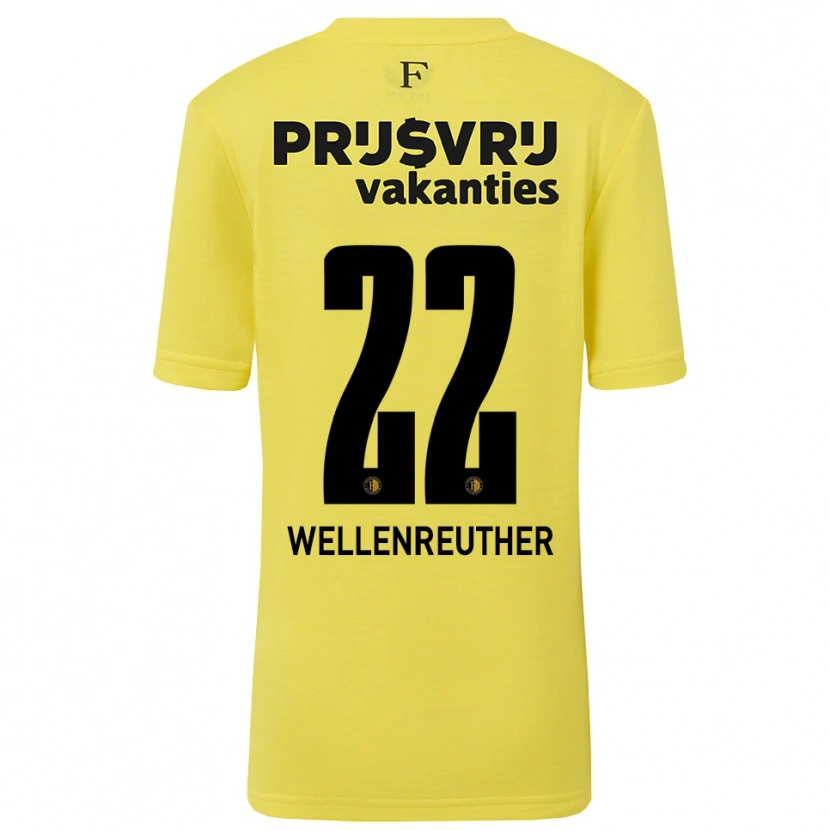Danxen Niño Camiseta Timon Wellenreuther #22 Amarillo Negro Portero Equipación 2025/26 La Camisa