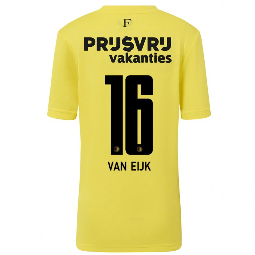 Danxen Niño Camiseta Roos Van Eijk #16 Amarillo Negro Portero Equipación 2025/26 La Camisa