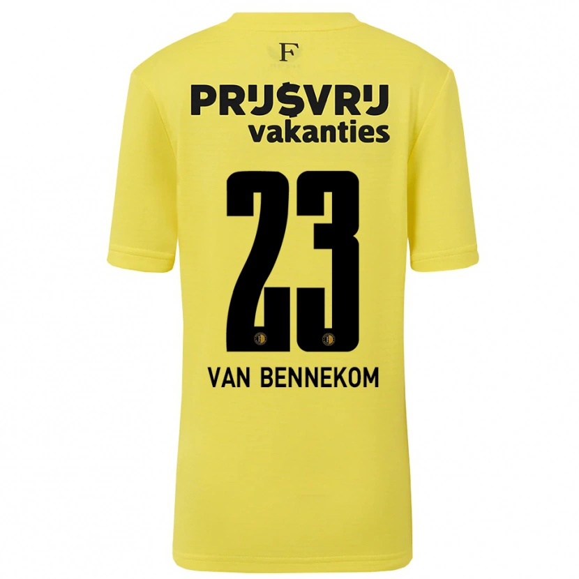 Danxen Niño Camiseta Duron van Bennekom #23 Amarillo Negro Portero Equipación 2025/26 La Camisa