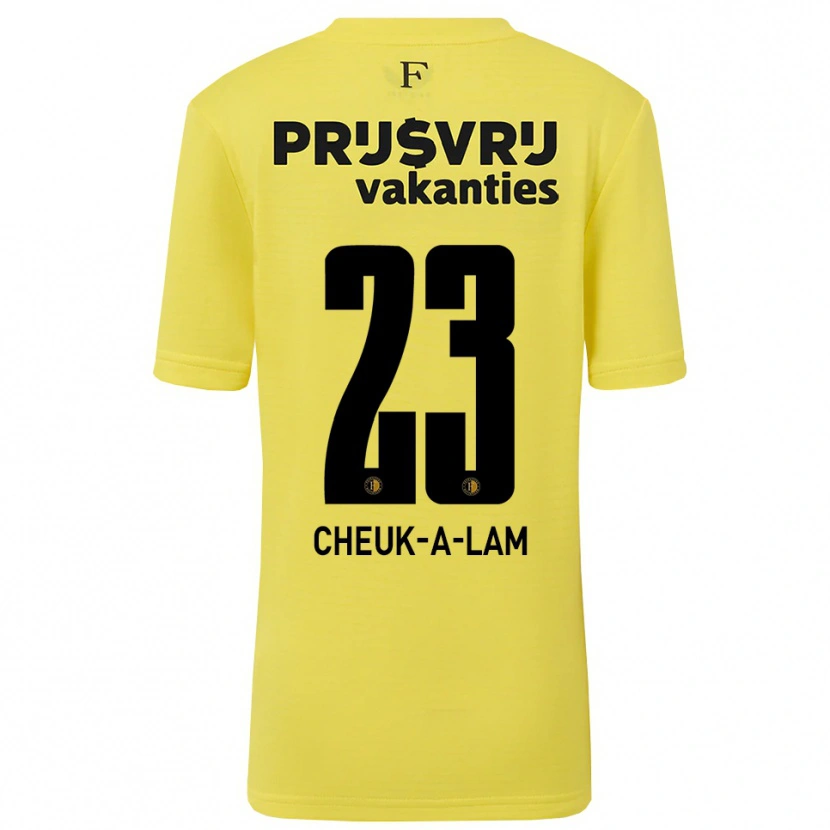 Danxen Niño Camiseta Lee-Quincy Cheuk-A-Lam #23 Amarillo Negro Portero Equipación 2025/26 La Camisa