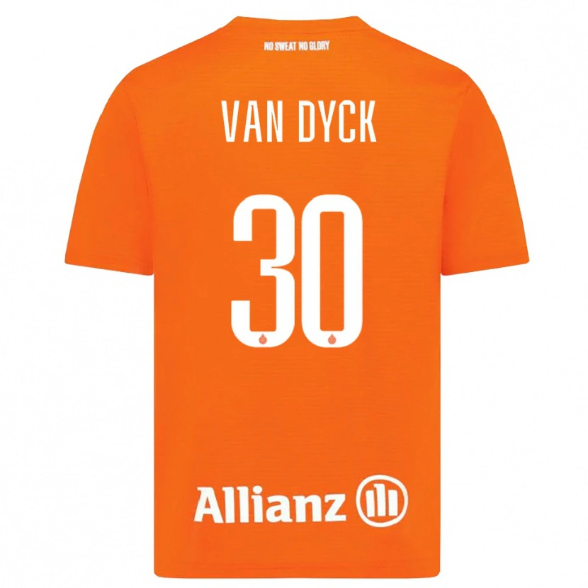 Danxen Niño Camiseta Nell Van Dyck #30 Naranja Blanco Portero Equipación 2025/26 La Camisa