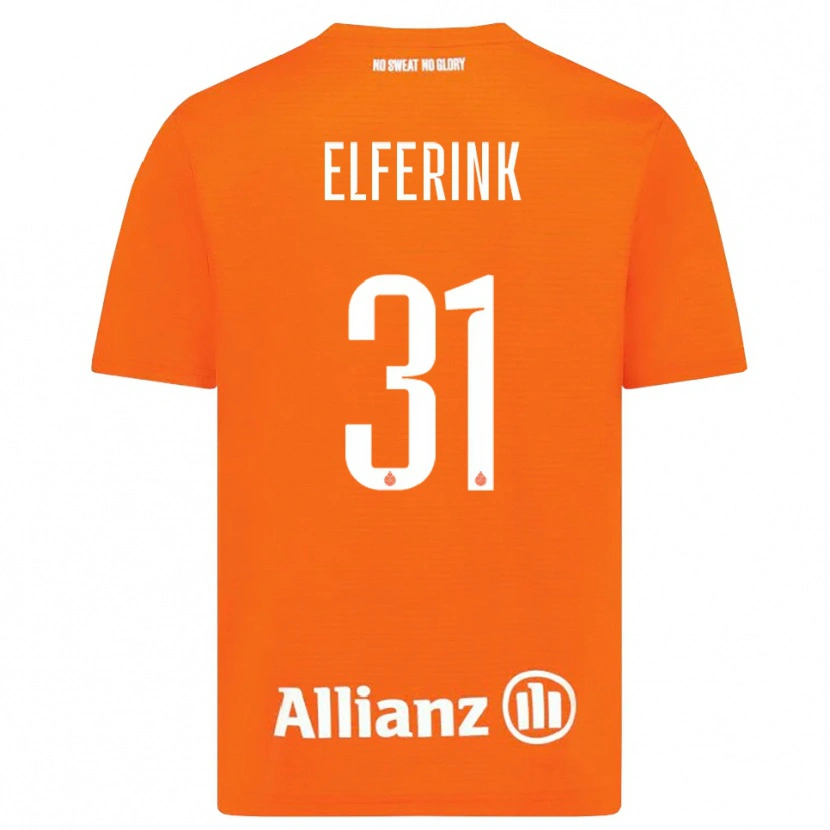 Danxen Niño Camiseta Marie Elferink #31 Naranja Blanco Portero Equipación 2025/26 La Camisa