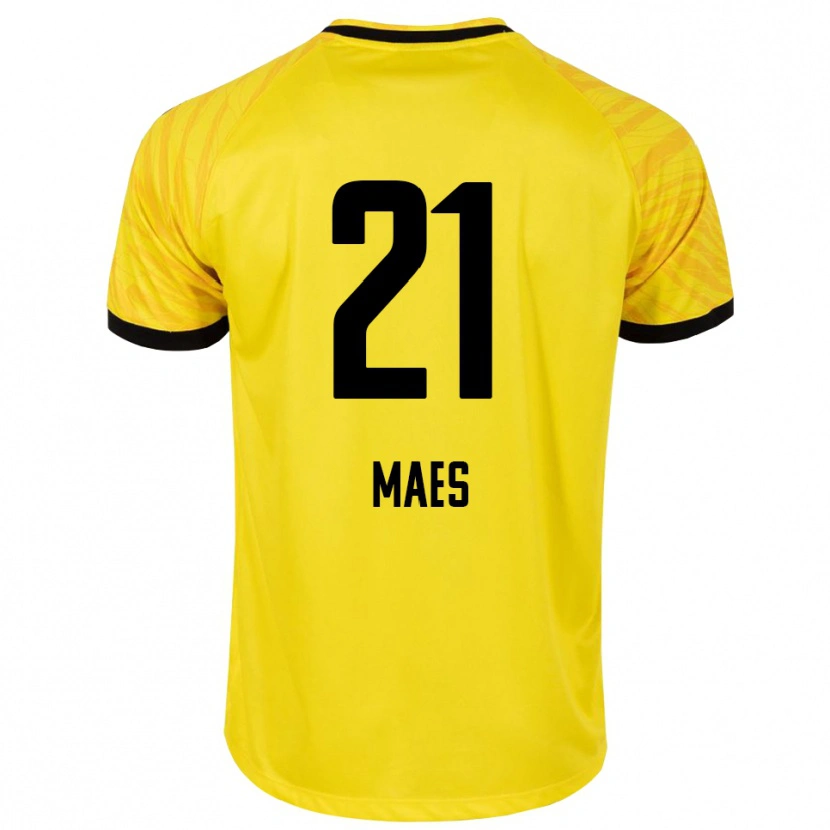 Danxen Niño Camiseta Noa Maes #21 Amarillo Negro Portero Equipación 2025/26 La Camisa