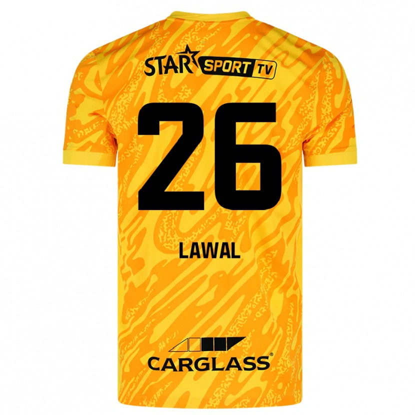 Danxen Niño Camiseta Tobias Lawal #26 Naranja Amarillo Negro Portero Equipación 2025/26 La Camisa