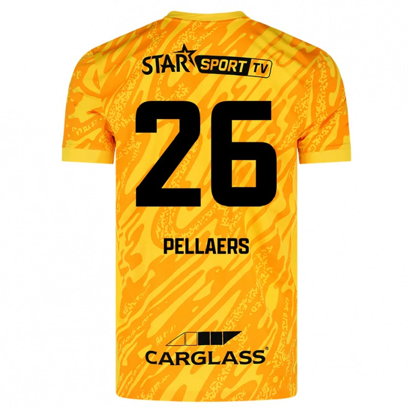 Danxen Niño Camiseta Amanuel Pellaers #26 Naranja Amarillo Negro Portero Equipación 2025/26 La Camisa