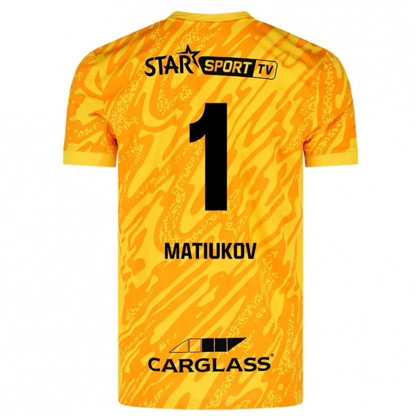 Danxen Niño Camiseta Platon Matiukov #1 Naranja Amarillo Negro Portero Equipación 2025/26 La Camisa