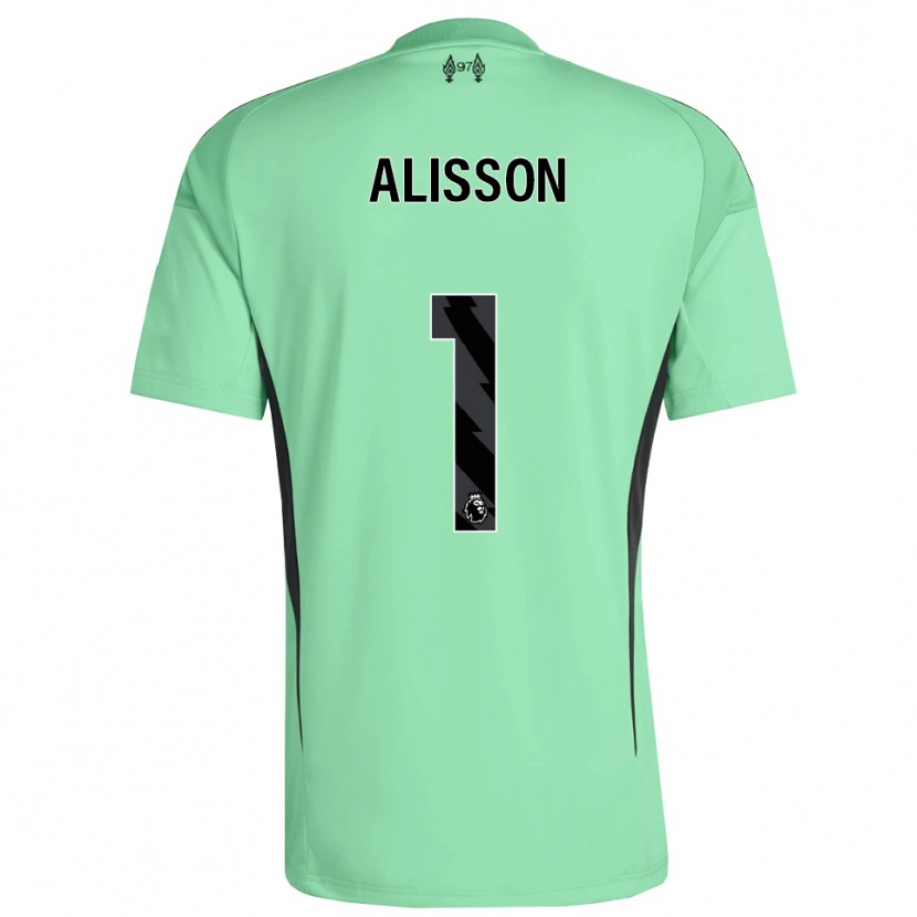 Danxen Niño Camiseta Alisson #1 Aquamarina Portero Equipación 2025/26 La Camisa