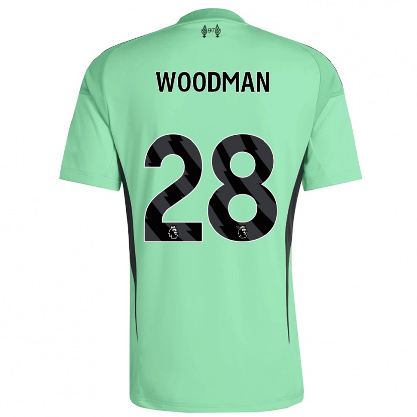 Danxen Niño Camiseta Freddie Woodman #28 Aquamarina Portero Equipación 2025/26 La Camisa