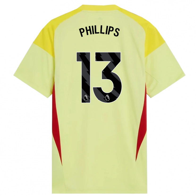 Danxen Niño Camiseta Charlie Phillips #13 Amarillo Rojo Negro Portero Equipación 2025/26 La Camisa