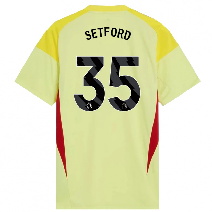 Danxen Niño Camiseta Tommy Setford #35 Amarillo Rojo Negro Portero Equipación 2025/26 La Camisa