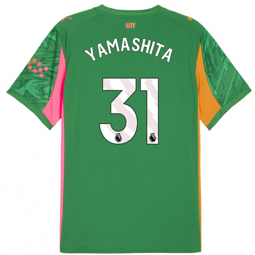 Danxen Niño Camiseta Ayaka Yamashita #31 Verde Naranja Portero Equipación 2025/26 La Camisa