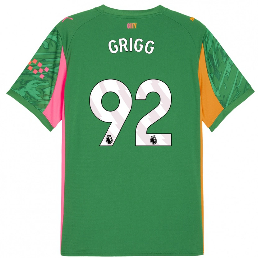 Danxen Niño Camiseta Finley Grigg #92 Verde Naranja Portero Equipación 2025/26 La Camisa