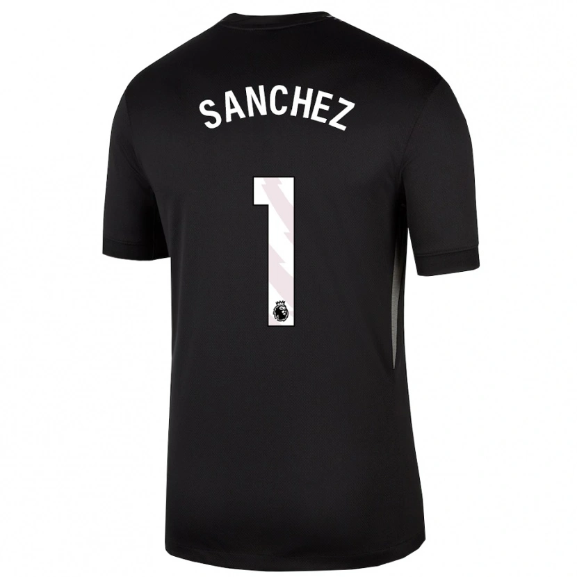 Danxen Niño Camiseta Robert Sánchez #1 Blanco Negro Portero Equipación 2025/26 La Camisa