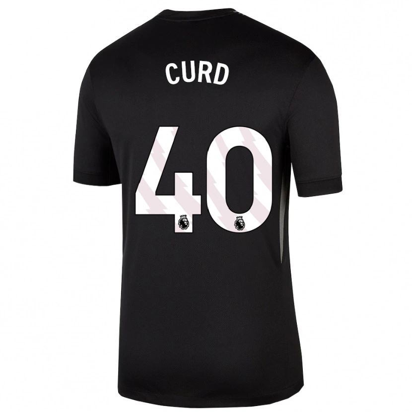 Danxen Niño Camiseta Ted Curd #40 Blanco Negro Portero Equipación 2025/26 La Camisa