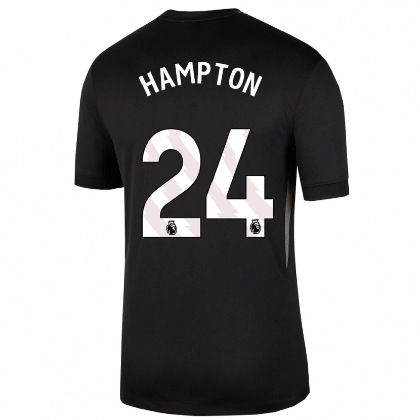 Danxen Niño Camiseta Hannah Hampton #24 Blanco Negro Portero Equipación 2025/26 La Camisa