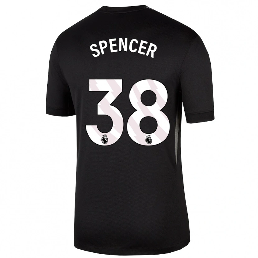 Danxen Niño Camiseta Becky Spencer #38 Blanco Negro Portero Equipación 2025/26 La Camisa