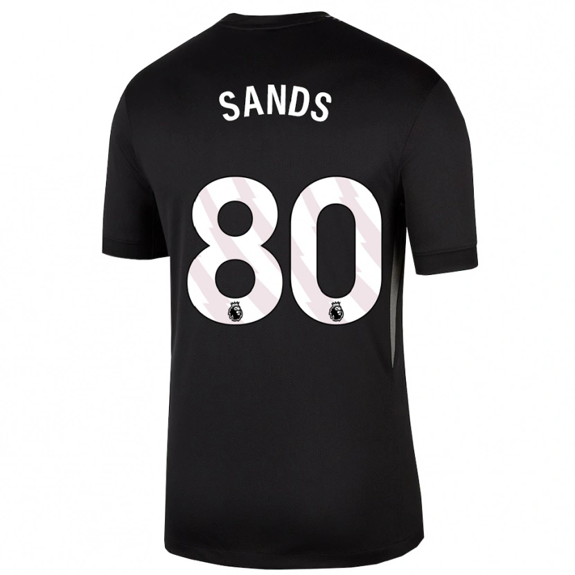 Danxen Niño Camiseta Hudson Sands #80 Blanco Negro Portero Equipación 2025/26 La Camisa