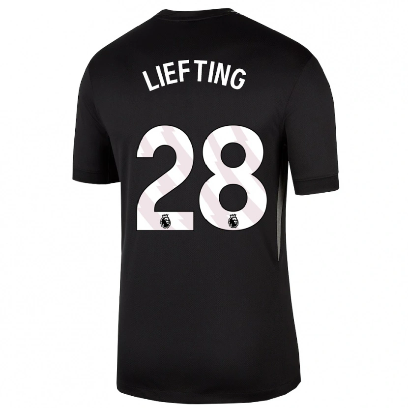 Danxen Niño Camiseta Femke Liefting #28 Blanco Negro Portero Equipación 2025/26 La Camisa
