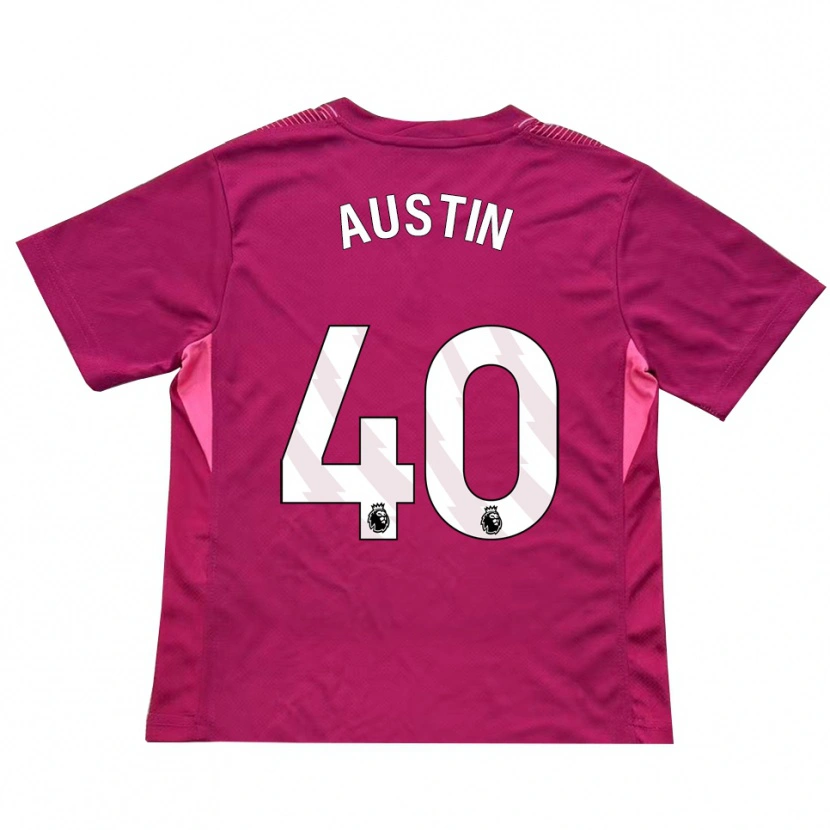 Danxen Niño Camiseta Brandon Austin #40 Rosa Blanco Portero Equipación 2025/26 La Camisa