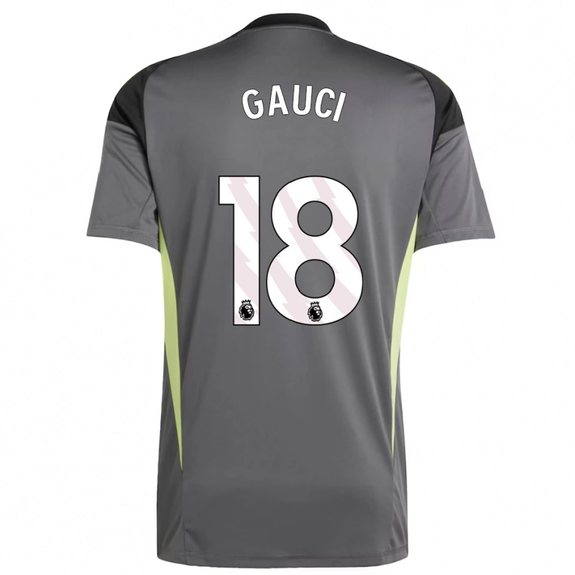 Danxen Niño Camiseta Joe Gauci #18 Gris Oscuro Negro Portero Equipación 2025/26 La Camisa