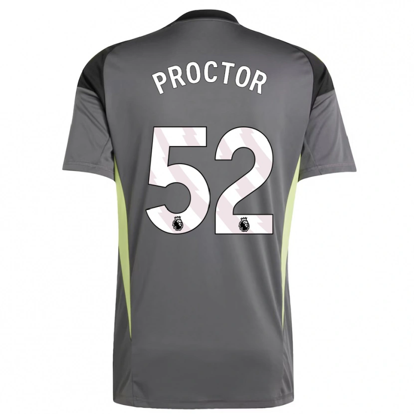 Danxen Niño Camiseta Sam Proctor #52 Gris Oscuro Negro Portero Equipación 2025/26 La Camisa