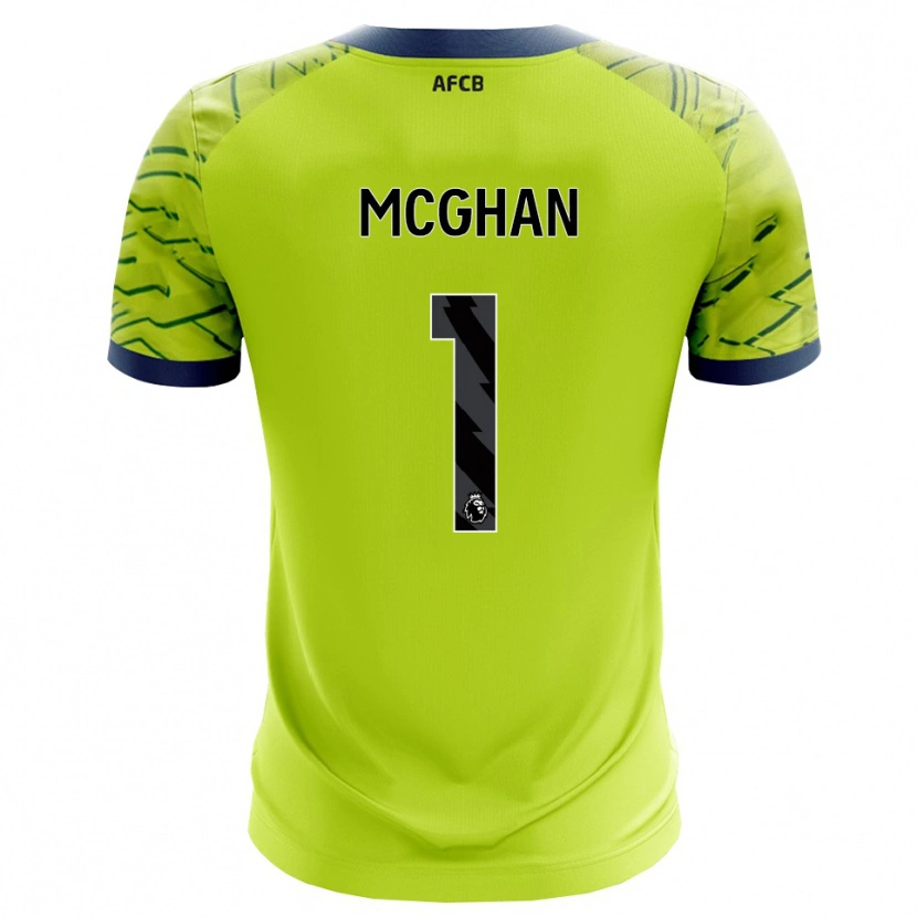Danxen Niño Camiseta Hayden McGhan #1 Verde Amarillo Portero Equipación 2025/26 La Camisa