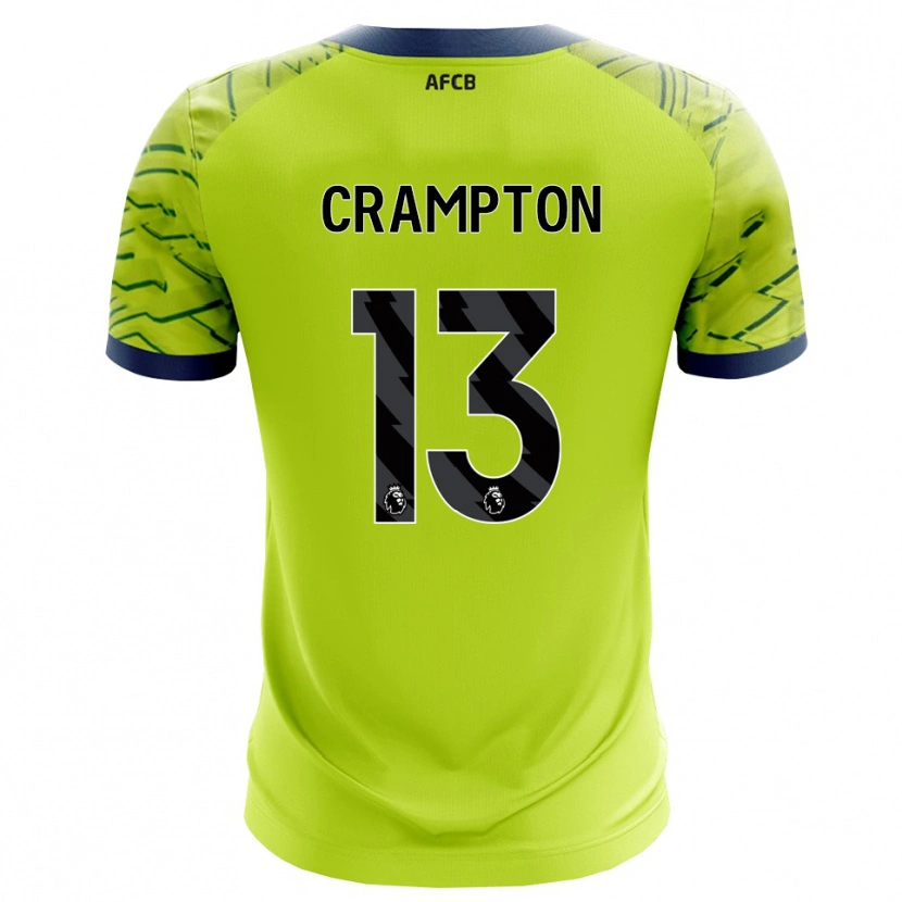 Danxen Niño Camiseta Kai Crampton #13 Verde Amarillo Portero Equipación 2025/26 La Camisa