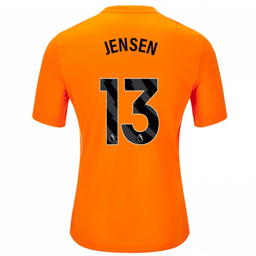 Danxen Niño Camiseta Sebastian Jensen #13 Naranja Negro Portero Equipación 2025/26 La Camisa