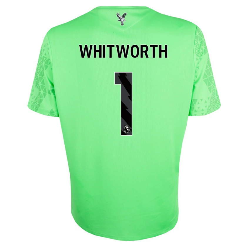Danxen Niño Camiseta Harry Whitworth #1 Verde Negro Portero Equipación 2025/26 La Camisa