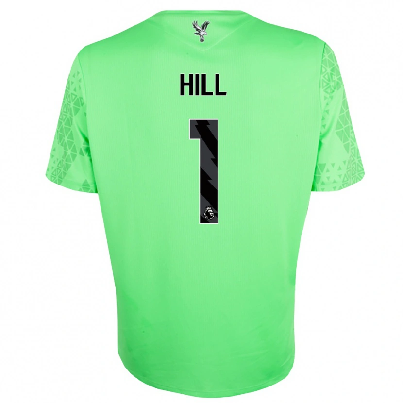 Danxen Niño Camiseta Marcus Hill #1 Verde Negro Portero Equipación 2025/26 La Camisa